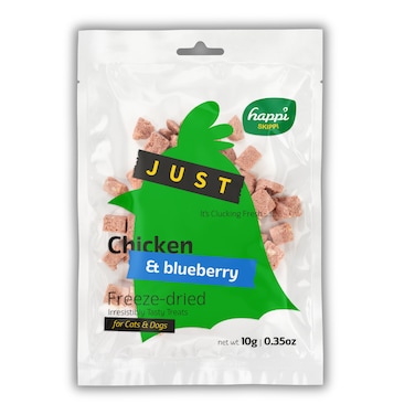 Happi Skippi Just Freeze-Dried Treat Chicken&amp;Blueberry for Cats and Dogs 10g