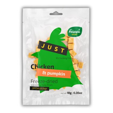 Happi Skippi Just Freeze-Dried Treat Chicken&amp;Pumpkin for Cats and Dogs 10g