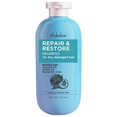 Repair and Restore Hair Shampoo for Dry Damage Hair Blended with Coconut Oil Castrol Oil and Hyaluronic Acid 300ml