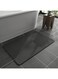 MontVoo -Bath Mat Rug-Rubber Backing Non Slip Quick Dry Absorbent Thin Bathroom Rugs Fit Under Door-Faux Suede Surface Bathroom Floor Mats-Shower Rug for in Front of Bathtub Shower Dark Grey 20"x32