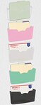 Simple Houseware 5 Pack - Single Pocket Wall Mount File Holder, Assorted Color