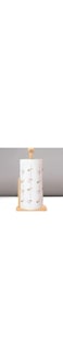 OVILINES Bamboo Roll Holder countertop Tissue Stand, Wooden Kitchen Tissue Holder, Bamboo Paper Towel Holder,Tissue Paper Bamboo Toilet   Round Shape, Bamboo Tissue Paper Roll Holder (28 * 15cm)