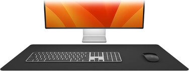 Twelve South Deskpad, Sustainable Leather Extended Mouse Mat, Spill-Resistant, Mouse Traction Surface, Optimal Size For Display Use, Black