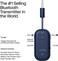 Twelve South Airfly Pro 2 Bluetooth 5.0 Transmitter/Receiver For TV/Airplane To 2 Wireless Headphones - Wireless Adapter For Airpods, Airplane, Car, Gym, Home, Use With Any 3.5mm Audio Jack, Blue