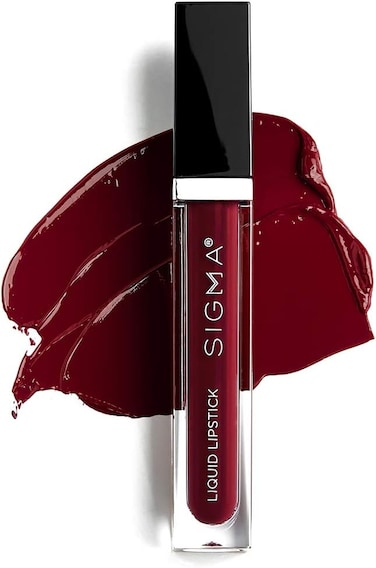 Sigma Beauty Liquid Mattelipstick, Pigmented &amp; Hydrating Formula, Vegan Long-Lasting Lip Care, Non-Sticky, Moisturizing Satin Finish, Belladonna