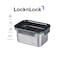 LocknLock Stainless Steel Stackable Food Container Rectangle 1L &ndash; Four-Side Locking Lid, Durable &amp; Leakproof, Oven &amp; Freezer Safe
