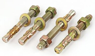 AL ARQAM Yellow Zinc Plated Expansion Bolt Anchors Gecko Car Repair Bolts M10x100mm 4pcs