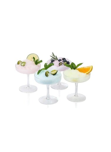 Vintage Glasses Set Of 4 - Exclusive Champagne, Cocktail, Martini, Wine Glasses - Long Stem Glassware - 200ml - Perfect for Parties, Gifts, Housewarming, Weddings,Aniversary