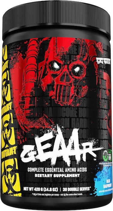 Mutant Geaar-9.4G Of Eaa Powder + Arginine, 7G Bcaas, 4G Leucine, Electrolytes, Coconut Water, No Artificial Colors Or Flavors, Delicious Taste-30 Servings-Blue Raspberry-378G