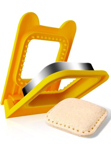 Cutter and Sealer,2-In-1 Sandwich Cutter and Sealer,Pocket Sandwiches Cutter Uncrustables Maker,Sandwich Cutters for Kids Fun Lunchables (Square)