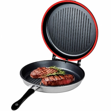 32cm Double Sided Grill Pan - Non Stick Die Cast Aluminum Flip Frying Pan for All Cooktops

