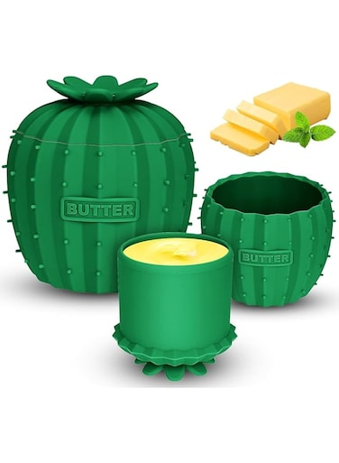 . Butter Keeper Crock, French Butter Crock with Lid for Counter for Spreadable Butter Cute Silicone Butter Storage Container to Leave on Counter with Water Line for . Decor Kitchen