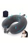 Travel Neck Pillow, Top Memory Foam Pillow for Head Support, Ideal for Airplanes Cars and Home Recliners, Adjustable and Soft Grey