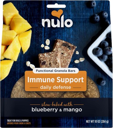 ألواح جرانولا وظيفية من نولو، مكافآت صحية للكلاب، مخبوزة في الفرن، مصنوعة من البريبايوتكس والبروبيوتيك، لا تحتوي على ملح مضاف أو سكر أو دبس، كيس 10 اونصة
