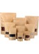 REDDOTGIFT&reg; 50-Pieces Kraft Bags with Window Stand Up Bag Seal Paper Bag Resealable Large Food, Hurb Storage Pouch (6.2 * 10.4 inch (16 * 26cm), 50)