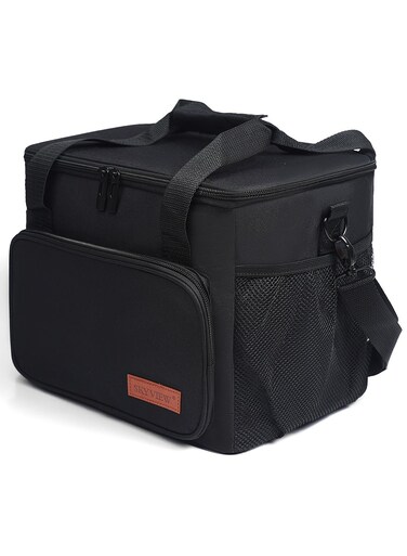 VIEW Large Lunch Bag Picnic Bag Insulated Lunch Box Soft Cooler Cooling Tote for Adult Men Women Black-Store 24 Cans Of Soda (8.5L/25.4cm*17cm*20.3cm)