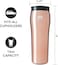 Mighty Mug, The Untippable Mug, Grips When Hit, Lifts for Sips, Insulated Stainless Steel Tumbler, Cupholder Friendly, Gifts for Women Men All, Leakproof, 6 Hours Hot / 24 Cold, 16oz, Rose Gold