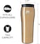 Mighty Mug, The Untippable Mug, Grips When Hit, Lifts for Sips, Insulated Stainless Steel Tumbler, Cupholder Friendly, Gifts for Women Men All, Leakproof, 6 Hours Hot / 24 Cold, 16oz, Gold