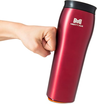 Mighty Mug, The Untippable Mug, Grips When Hit, Lifts for Sips, Insulated Stainless Steel Tumbler, Cupholder Friendly, Gifts for Women Men All, Leakproof, 6 Hours Hot / 24 Cold, 16oz, Rosebud Matte