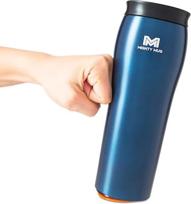 Mighty Mug,  The Untippable Mug, Grips When Hit, Lifts for Sips, Insulated Stainless Steel Tumbler, Cupholder Friendly, Gifts for Women Men All, Leakproof, 6 Hours Hot / 24 Cold, 16oz, Oceanic Blue