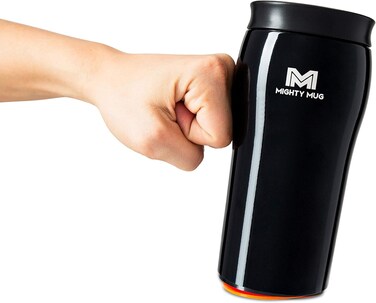 Mighty Mug, The Untippable Mug, Grips When Hit, Lifts for Sips, Insulated Stainless Steel Tumbler, Cupholder Friendly,  Gifts for Women Men All,  Leakproof, 6 Hours Hot / 24 Cold, 12oz, Midnight