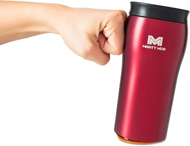 Mighty Mug, The Untippable Mug, Grips When Hit, Lifts for Sips, Insulated Stainless Steel Tumbler, Cupholder Friendly, Gifts for Women Men All,  Leakproof, 6 Hours Hot / 24 Cold,  12 oz, Rosebud Matte