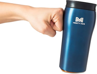 Mighty Mug, The Untippable Mug, Grips When Hit, Lifts for Sips, Insulated Stainless Steel Tumbler, Cupholder Friendly, Gifts for Women Men All, Leakproof, 6 Hours Hot / 24 Cold, 12oz, Oceanic Blue