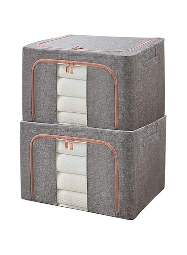 Clothes Storage Box (66L),Large Capacity Clothes Organizer,Foldable Closet Organizers with Strong Handles,Stackable Clothes Storage Bags,Dustproof Boxes for Blanket Pants Shirt Books Toys