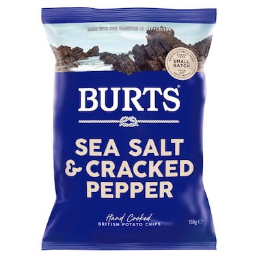 Burts Sea Salt and Cracked Pepper Flavoured Potato Chips, 150g