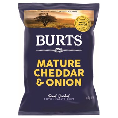 Burts Mature Cheddar and Onion Flavoured Potato Chips, 40g