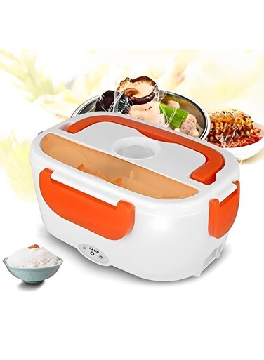 Portable 40W Electric Food Warmer Lunch Box with 2 Containers   Electric Tiffin Box   Heated Lunch Box 1.5L Capacity