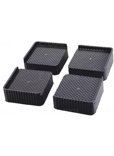 E-COSMOS Refrigerator Stand, Washing Machine Stand, Furniture Base Stand, Fridge Stand for Single Door and Double Door (Black) (Pack of 4)
