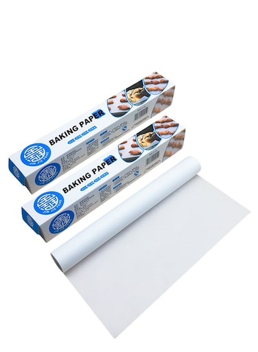 30cm*20 meter 2 Pieces Baking Paper Roll White Non-Stick Baking Paper With Cutter For Air Fryer Baking Cooking Steaming Bread