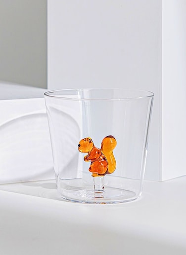 300ML Borosilicate Three Dimentional Animal Design Glass Cups Squirrel