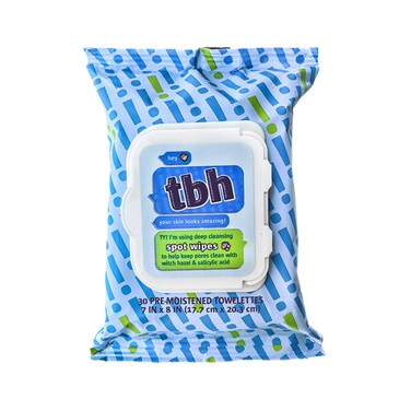 TBHKids Spot Wash Wipes - Cleansing Face Wipes - Acne Prevention - Sulfate, Paraben Free - 30 Pack.