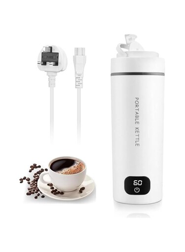 Gywjioy Portable Electric Kettle, Travel Electric Cup， Temperature Controls and LCD Display, 316 Stainless Steel and 450ml, 6 Temperature Controls and LCD Display，Auto Shut Off &amp; Boil Dry Protectio