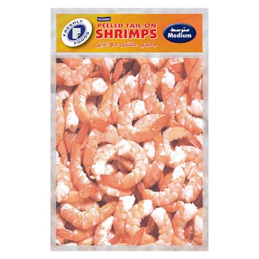 Freshly Foods Medium Tail-On Pre Cooked Shrimps, 500g