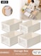 4PCS Clothes Storage Box, Stackable Wardrobe Clothes Organizer, Foldable Closet Storage Basket, Drawer Storage Organizer for Clothing, T-Shirt, Jeans, Sweaters, Toys &amp; Books