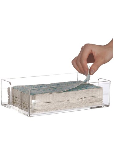Clear Napkin Holders for Kitchen,Guest Towel Basket,PaperTowel Holder in Clear,Cocktail and Guest Napkin Holder for Bathroom Kitchen Dining Table Party Hotel Restaurant d&Atilde;&copy;cor,9"x 5.5
