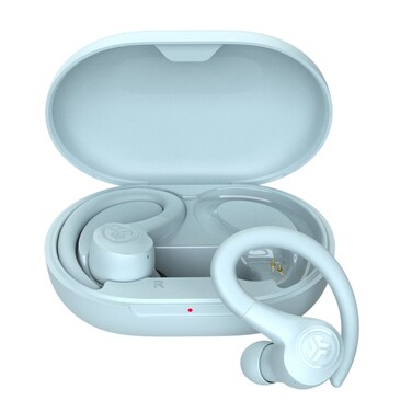 Jlab Go Air Sport True Wireless Bluetooth Earbuds with Smaller Earhook Design, 3 EQ Sound Settings Signature, 32+ Hours Bluetooth Playtime, Light Blue