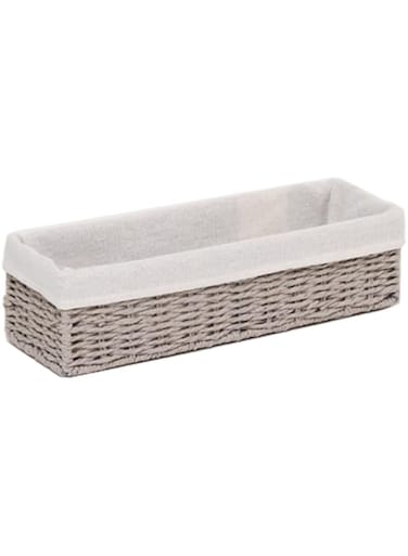 Homesmiths Storage Basket Grey with Liner 32 x 10 x 8 cm