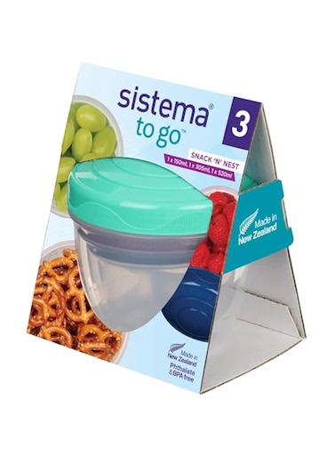 Sistema Snack N Nest 3 Pack TO GO Colors May Vary, 9414202214836