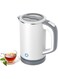 Small Electric Kettle, Travel Mini Hot Water Boiler Heater, 304 Stainless Steel 0.8L Portable Electric Kettles or Boiling Water, with Auto Shut-Off for Camping, Travel, Office and More (White)