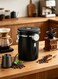 Airtight Coffee Canister, Coffee Jar for Coffee Grounds and Beans, Stainless Steel Kitchen Coffee Bean Can with Date Tracker and Scoop 1500ml Black