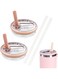 LBOYLOVE&reg; 2 Pack Stanley Cup Lid Replacement with Straw,Leakproof Lid with Seal Ring for 40oz Stanley Quencher,10cm Diameter Transparent Cover for Tumbler Flip Straw Lid Replacement (Pink, 40 OZ)