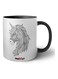 Hartals Hand Drawn Decorative Unicorn Printed Mug Black/White