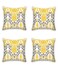 4-Piece Modern Home Painted Printing Pillow Case Sofa Pillow Cover Throw Pillow Cover Plush Yellow/Gray 45 x 45 Centimeter