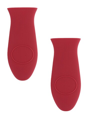 Non-Slip Silicone Hot Handle Holder Pot Iron Grip Sleeve Cover for Kitchen Home, Red