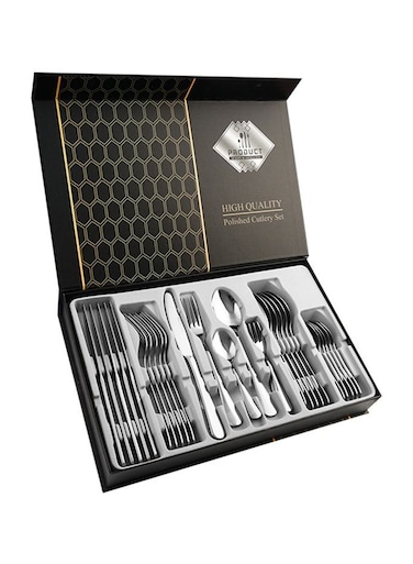 30-Piece Stainless Steel Cutlery Set Silver