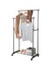 SKY-TOUCH Double Rail Clothes Rack, Movable Portable Clothes Drying Rack, Bedroom Laundry Room Display Rack with Wheels and Sturdy Base, Black, 78 * 41 * 152 cm, Adjustable Height.